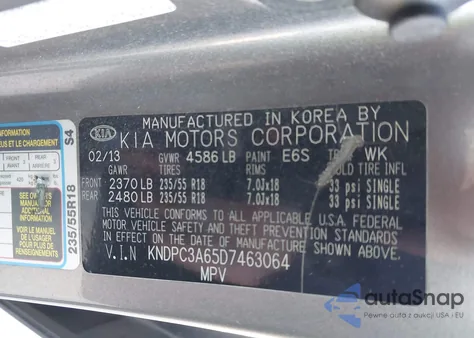 2013 Kia Sportage Sx from USA, damaged, VIN KNDPC3A65D7463064